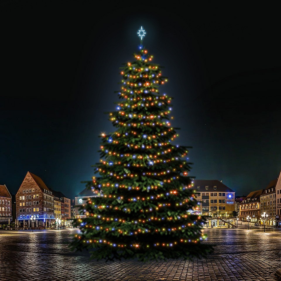 LED svetelná sada na vianočné stromy vysoké 21-23 m, farebná