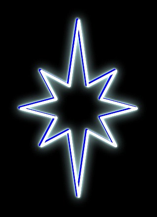 LED svetelná hviezda, závesná, 100x150 cm, ľadovo biela