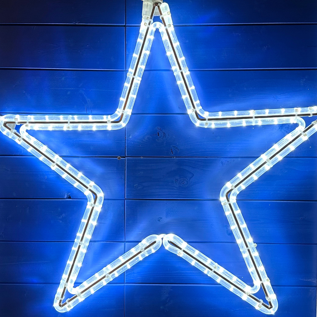 LED svetelná hviezda, ľadovo biela, 70 cm, závesná