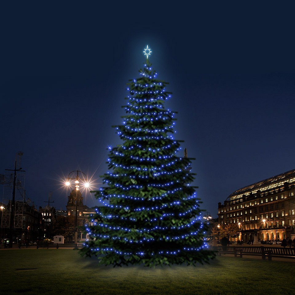 LED svetelná sada na vianočné stromy vysoké 12-14 m, modrá