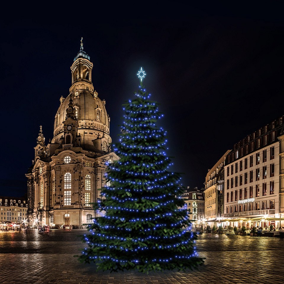 LED svetelná sada na vianočné stromy vysoké 15-17 m, modrá