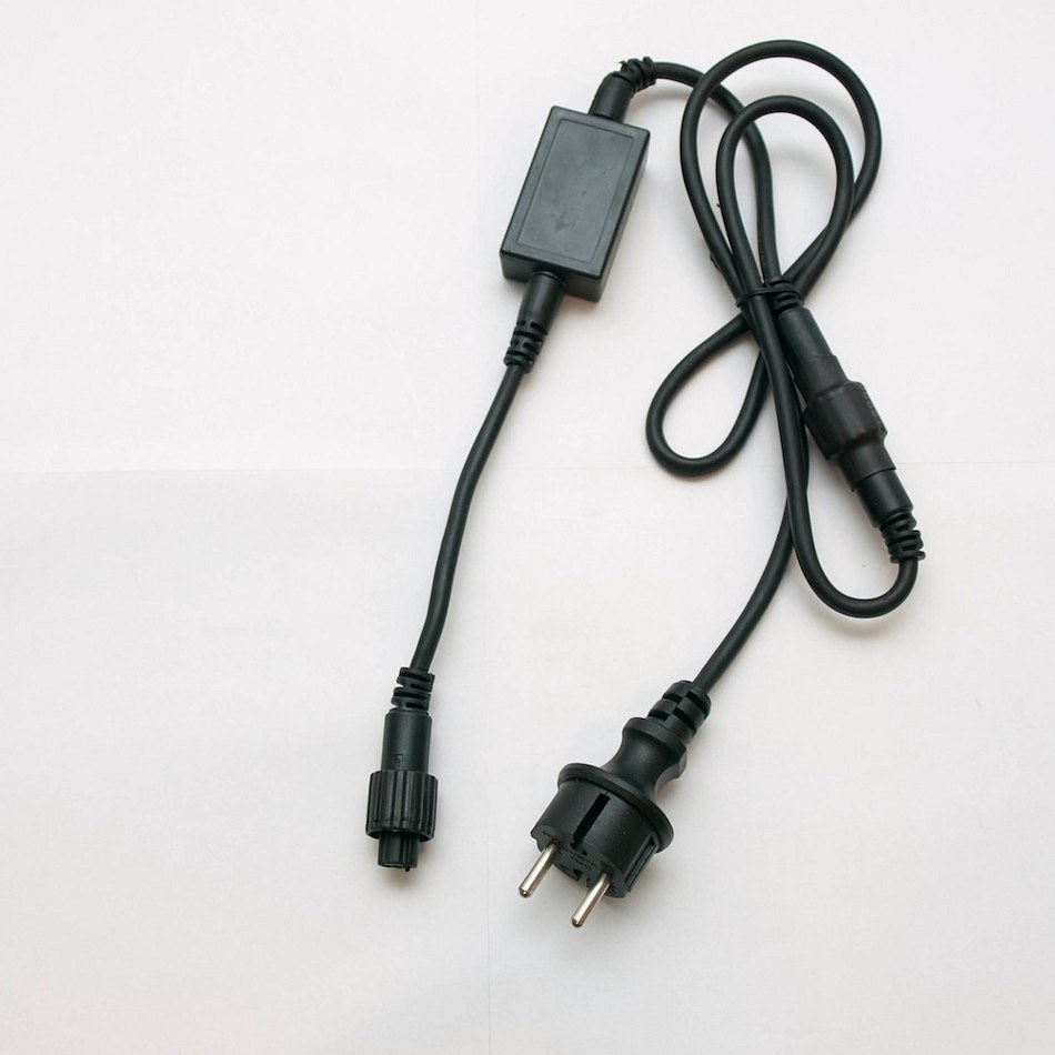 Zdrojový kábel exteriér - oddeliteľný AC/DC, čierny