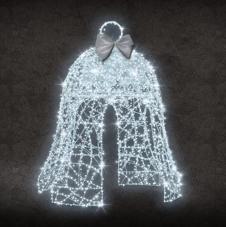 3D LED světelná zvonička, 200 x 350 x 200 cm, ledově bílá, 36V, 40,1W, ze 7 dílů