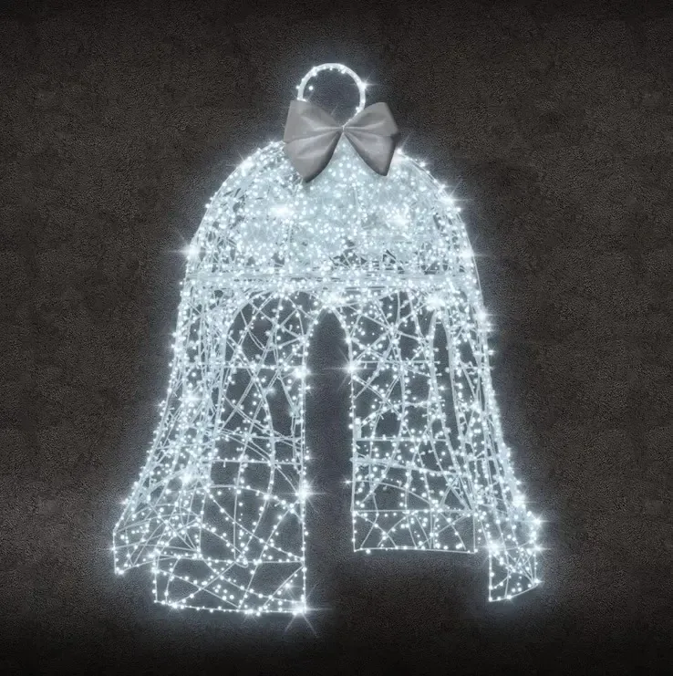 3D LED světelná zvonička, 200 x 350 x 200 cm, ledově bílá, 36V, 40,1W, ze 7 dílů