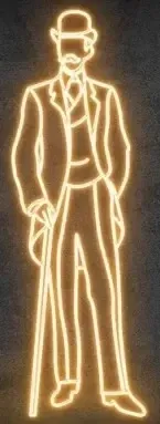 LED světelný gentleman, 71 x 210 cm, teple bílá