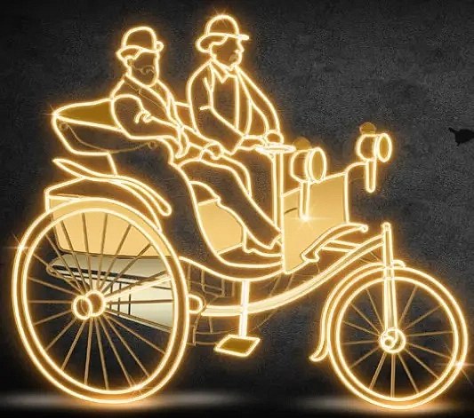 LED světelný automobil, 282 x 245 cm, teple bílá