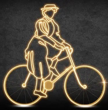 LED světelná cyklistka, 179 x 180 cm, teple bílá
