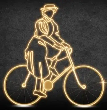 LED světelná cyklistka, 179 x 180 cm, teple bílá