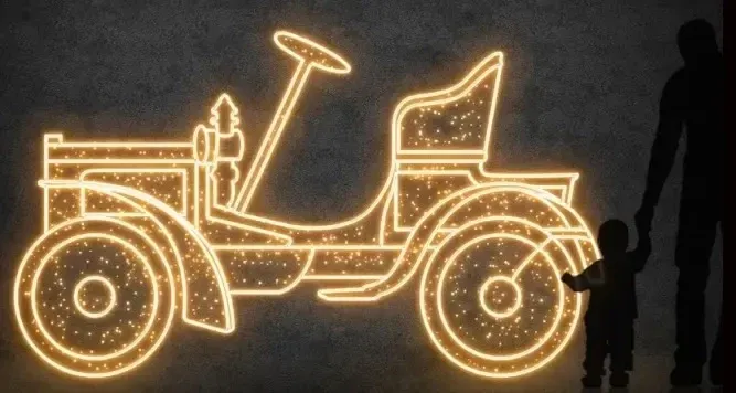 LED světelný automobil - Peugeot typ 69, 287 x 168 cm, teple bílá