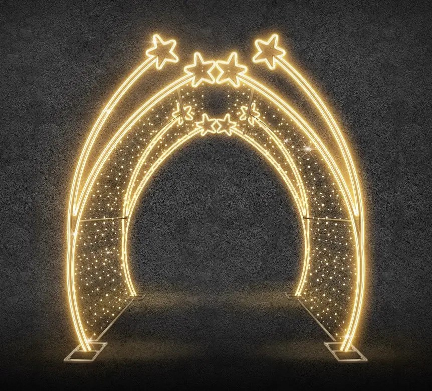 LED světelný tunel s hvězdami, 200 x 250 x 200 cm, teple bílá s Flash efektem,230V, 150W, 96kg 8 dílů