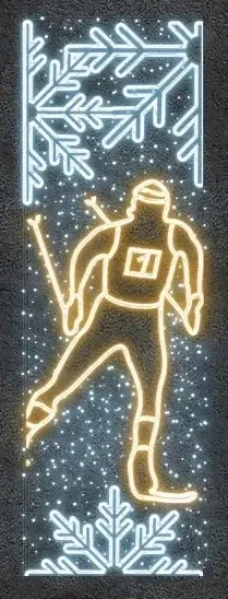 LED světelný banner - běh na lyžích, 80 x 250 cm, teple a ledově bílá (kopie)