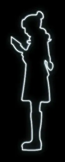 LED světelné děvče, 65 x 210 cm, ledově bílá