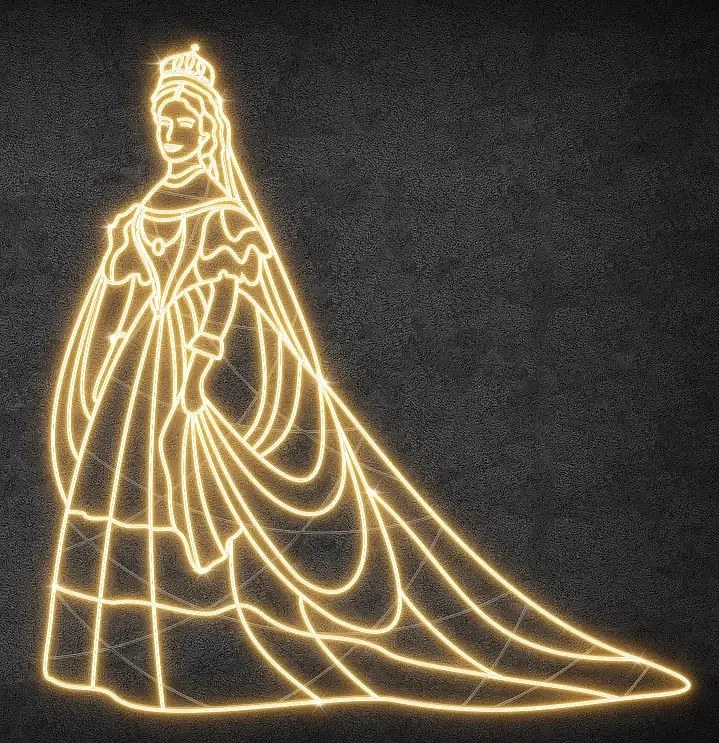 2D LED královna, 6 dílů, stojící