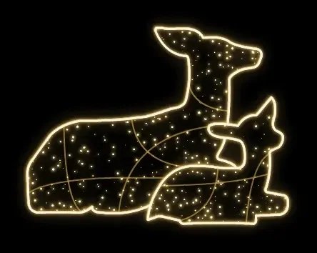 2D LED světelná laň s kolouškem, 190 x 145 x 60 cm, teple bílá, 230 V, 44 W, 6,4 kg, ze 2 dílů, stojící