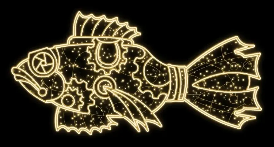2D LED světelná roboryba, 240 x 130 cm, 36 V, 34,8 W, 12 kg, 5 dílů, stojící