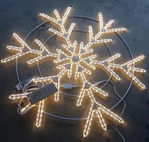 2D LED světelná vločka 3 výstupy, teple bílá, pr