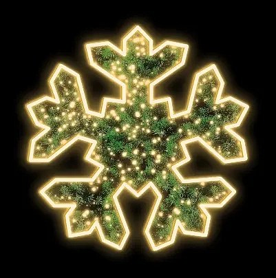 2D LED světelná vločka FB, závěsná, pr