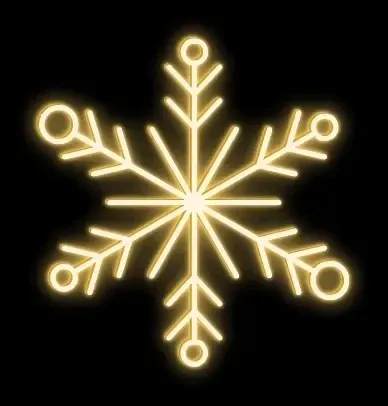 2D LED světelná vločka XV, závěsná, pr