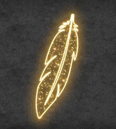 2D LED světelné pírko, 50 x 121 cm, teple bílá