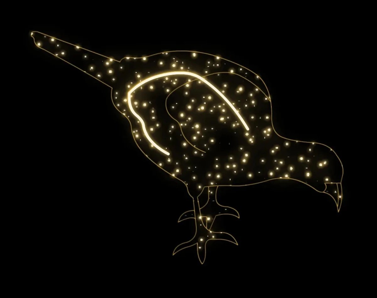 2D LED světelný bažant, 140 x 105 x 60 cm, teple bílá, 230V, 31,9W, 5 kg, 2 díly, stojící
