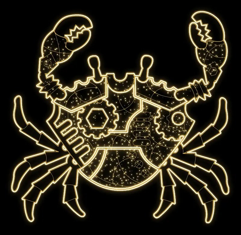 2D LED světelný krab, 205 x 215 cm, teple bílá, 36 V, 40,5 W, 13 kg, 6 dílů, stojící
