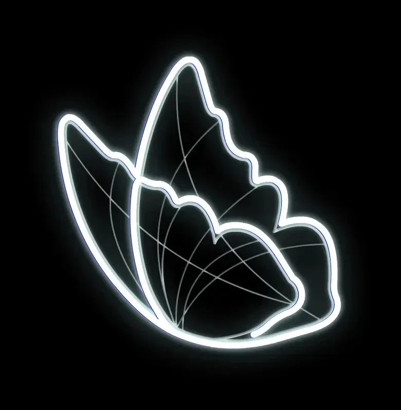 2D LED světelný motýl, stojící, 95 x 100 cm, ledově bílá, 36 V, 7,2 W, z 5 dílů, stojící