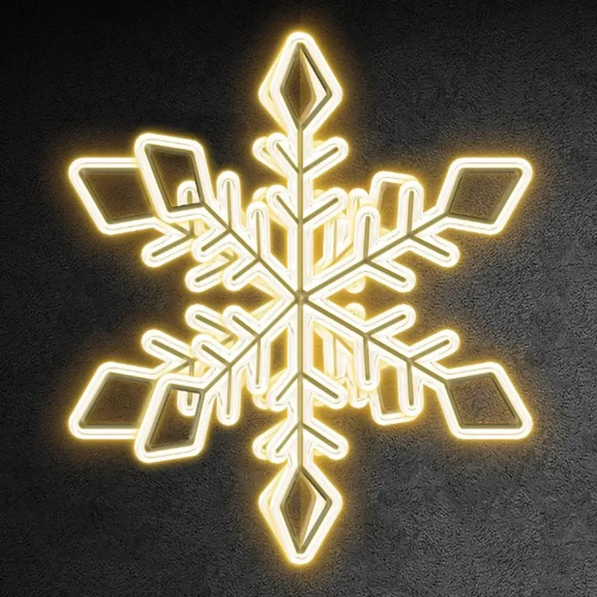 3D LED světelná vločka, 88 × 88 cm, teple bílá, 230 V