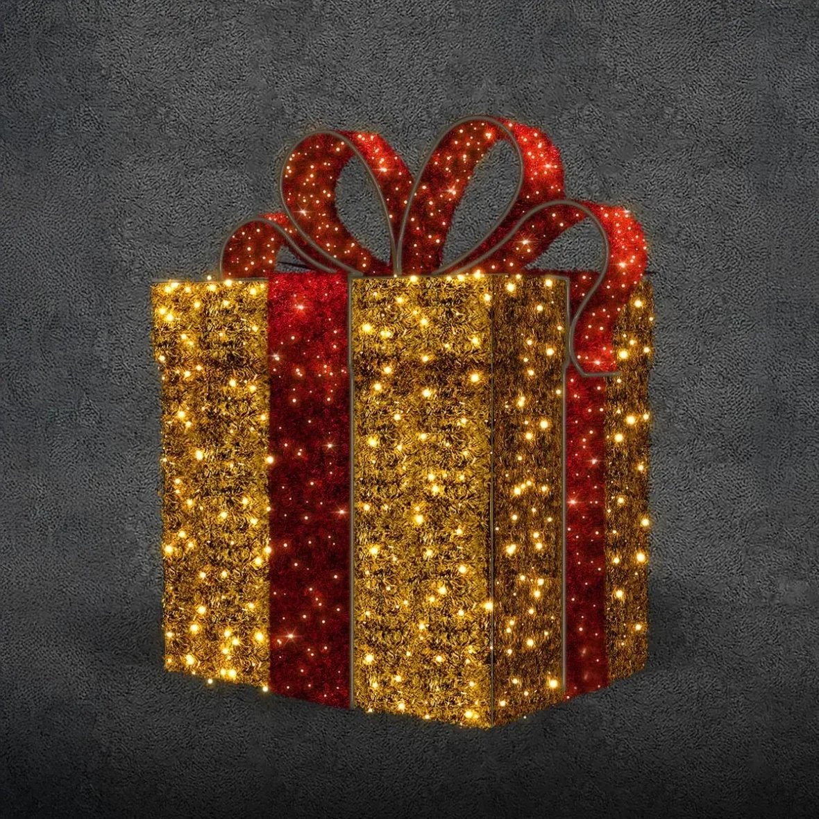 3D LED světelný dárek, 60 cm, teple bílá, 36 V, 13,7 W, ze 2 dílů