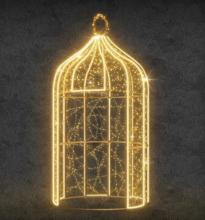 LED světelná klec, 150 x 363 cm, teple bílá, 36 V, 149 W, ze 6 dílů