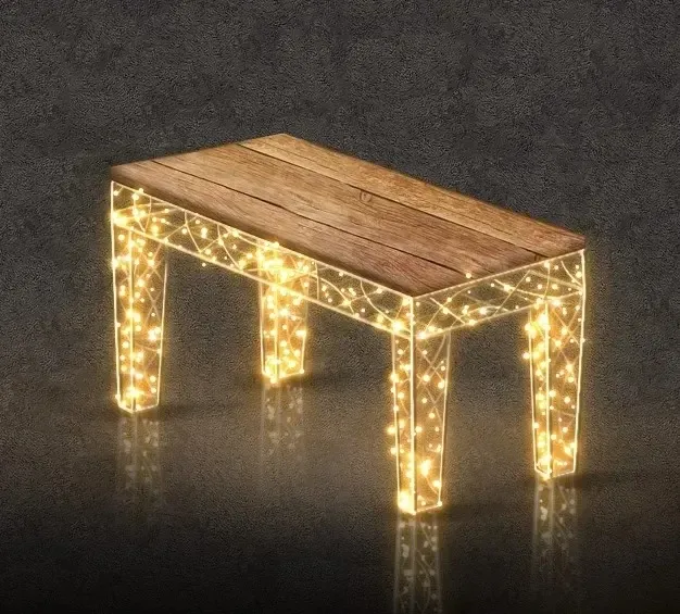 LED světelná stolička ke klavíru, 57 x 50 x 80 cm, teple bílá, 36V, 21,4W, 10 kg, 1 díl