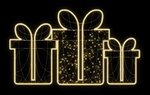 LED světelný motiv, dárky, 120 x 70 cm, teple bílá, 230 V, 37,4 W, 7 kg