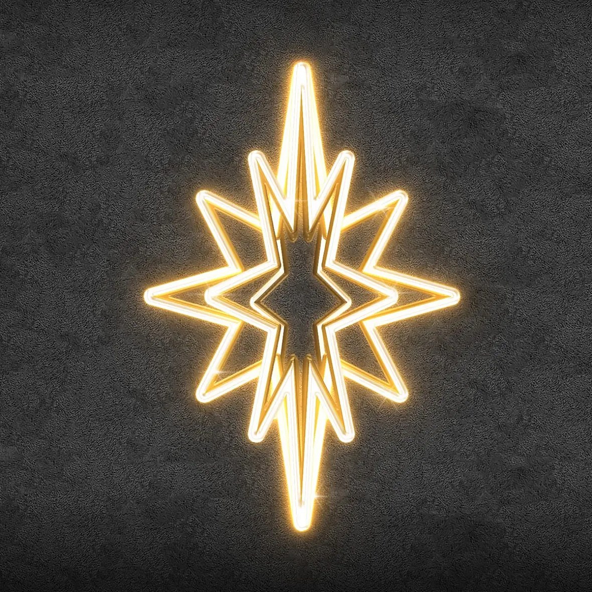 3D LED světelná špice na vrchol stromu, 60 × 90 × 60 cm, teple bílá