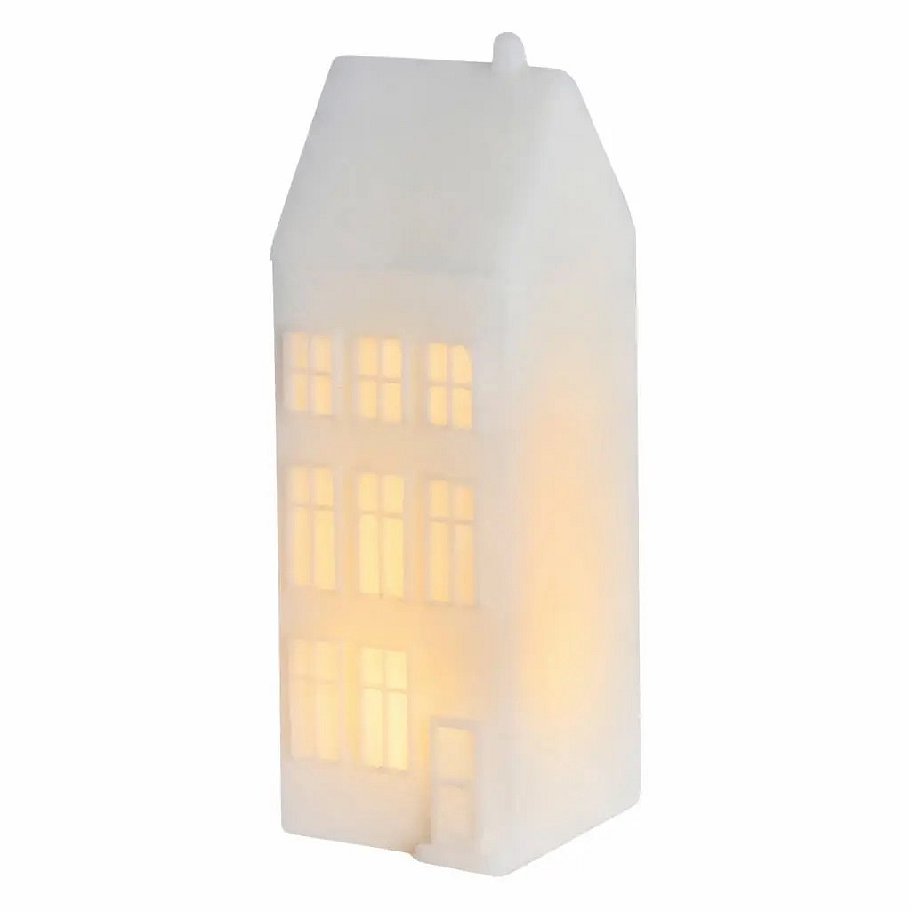 LED městský dům z Kodaně, Nyhavn, bílý, 6 × 6 × 17,5 cm