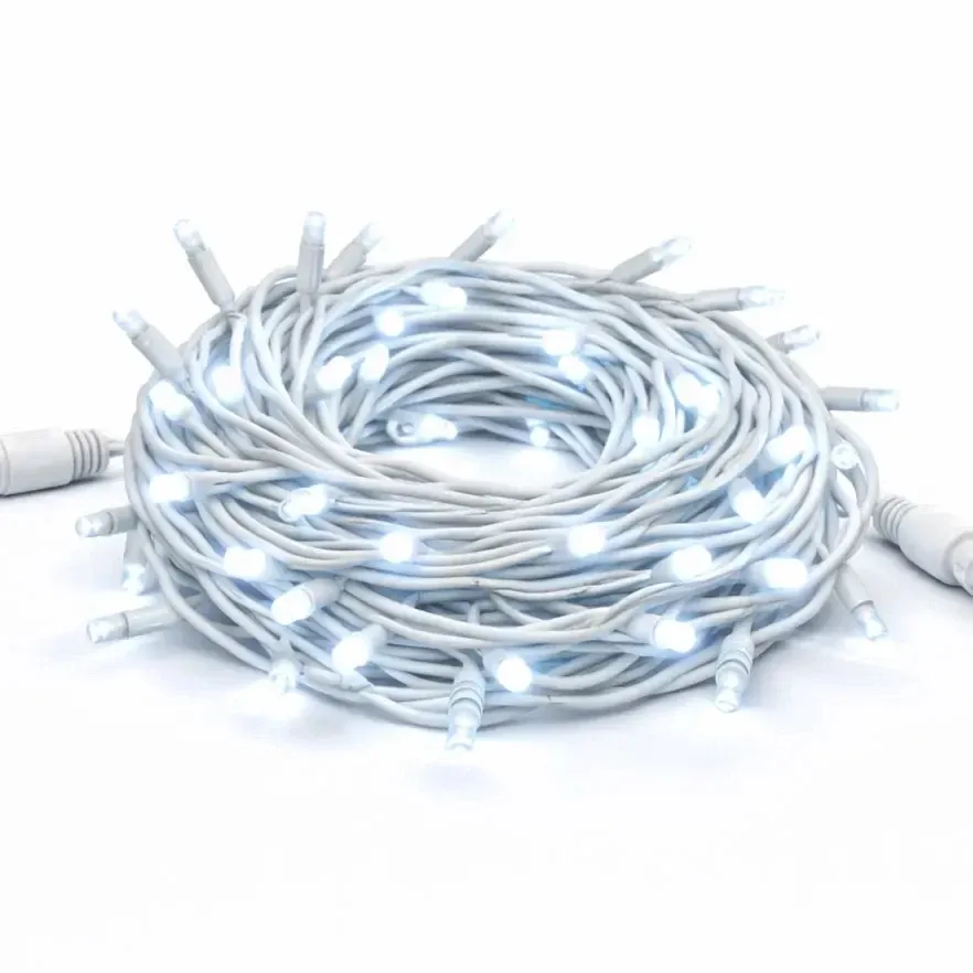 Easy Fix LED světelný řetěz 20 m, ledově bílá, 120 diod, IP67, bílý kabel IP67
