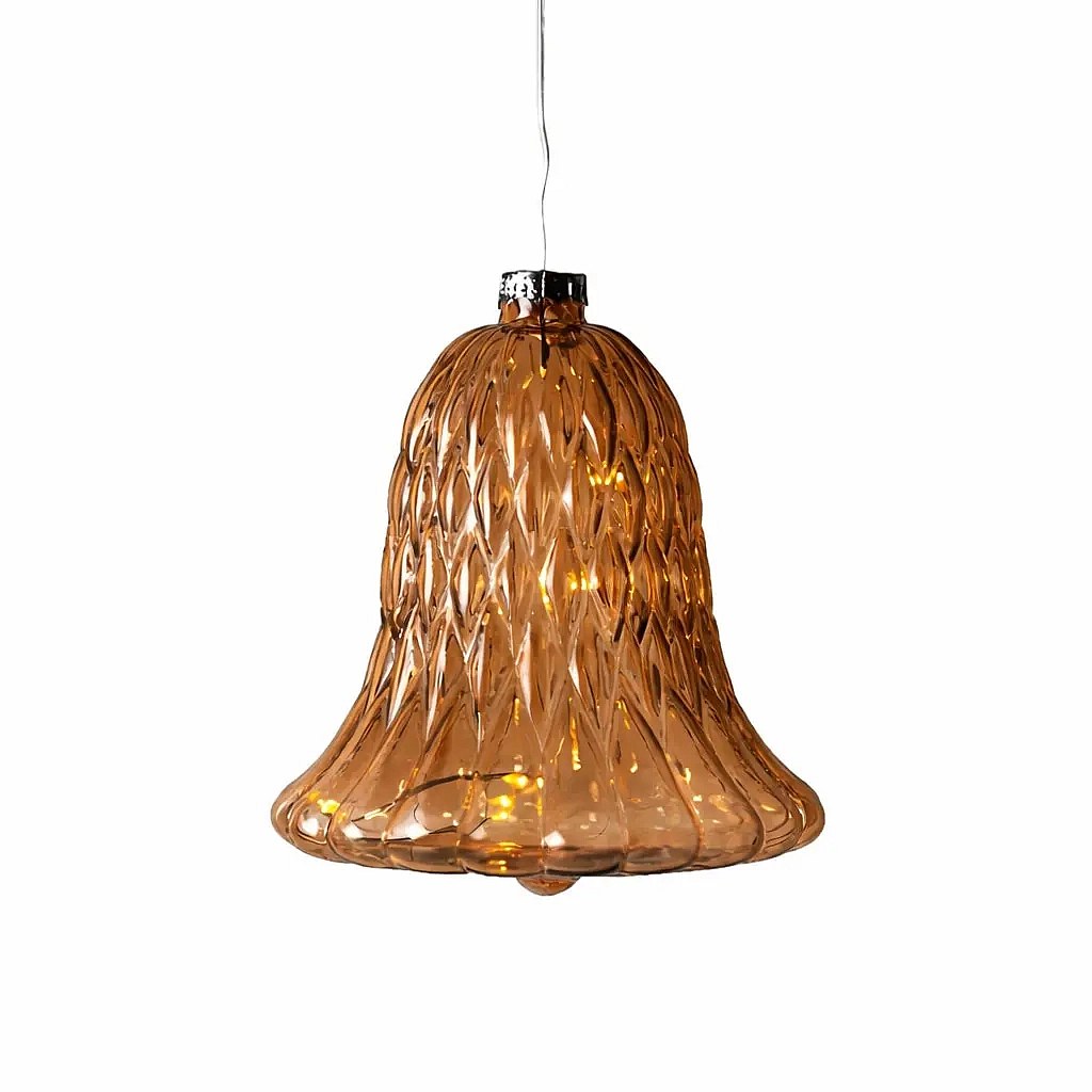 LED skleněný zvonek, hnědý, 9 cm, IP20