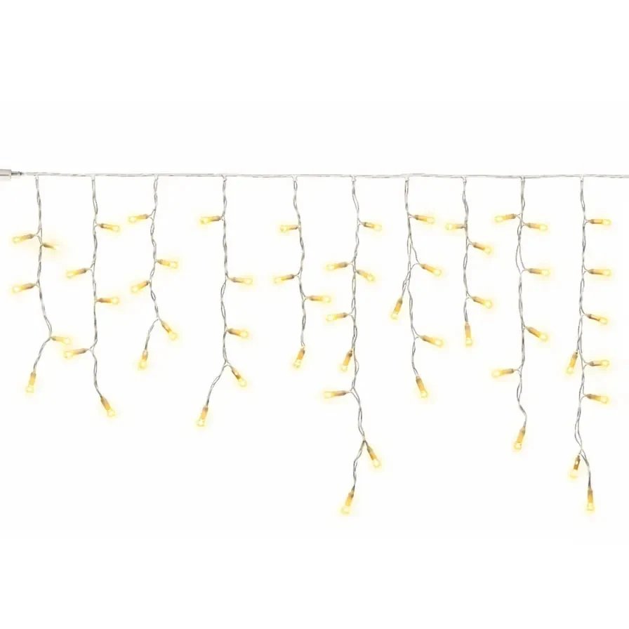 Easy fix Interiér LED světelné krápníky 300 × 90 cm, teple bílá, 174 diod, čirý kabel IP20, prodlužovací