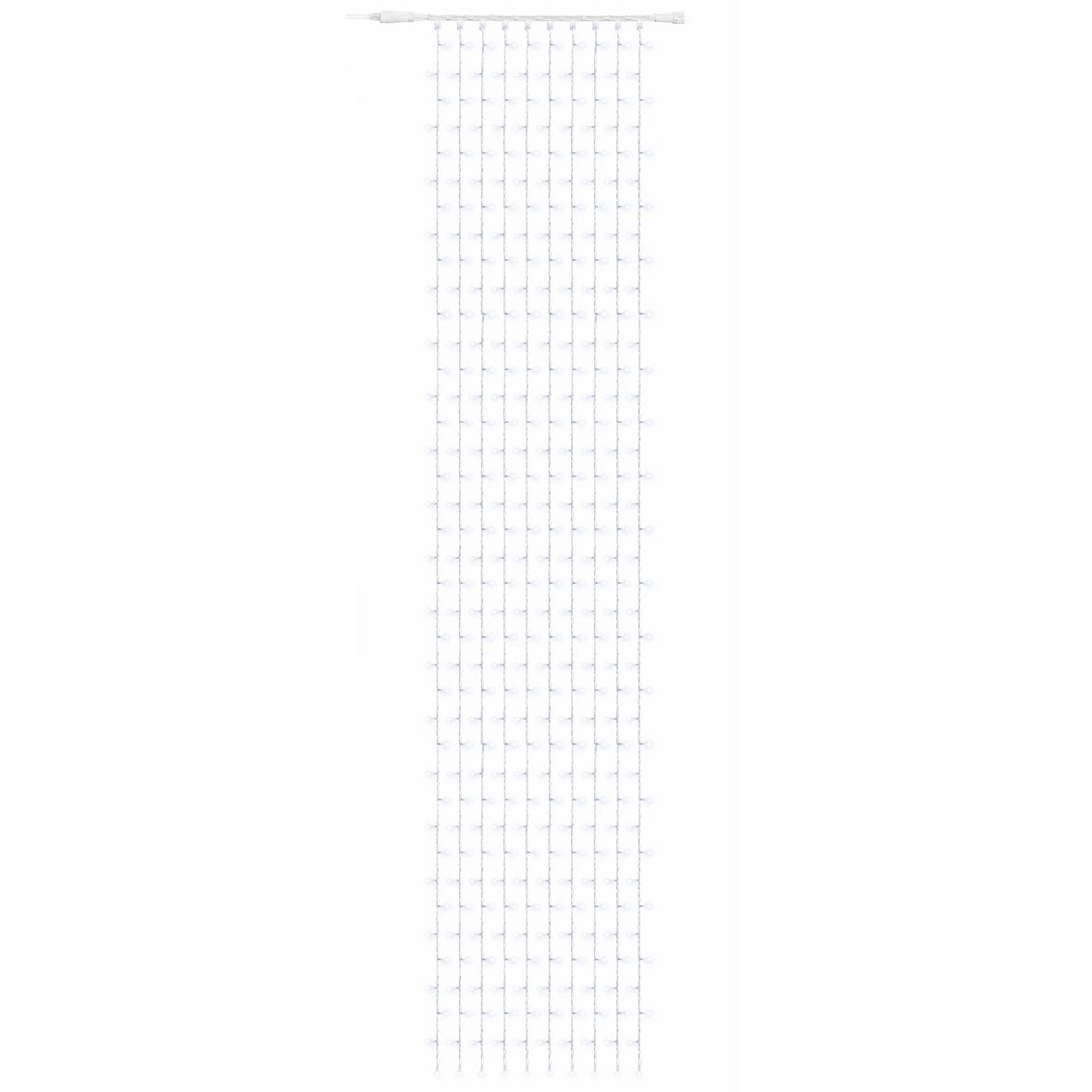 Easy Fix LED světelný závěs venkovní 100 × 500 cm, ledově bílá, 500 diod, bílý kabel IP44, prodlužovací