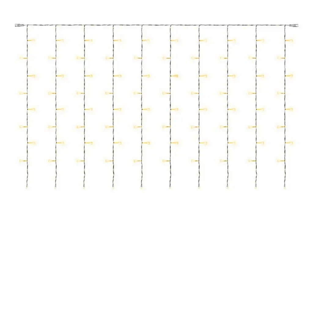 Hobby Line LED světelný závěs do okna 200 × 100 cm, teple bílá, 100 diod, čirý kabel IP20 do interiéru, prodlužovací