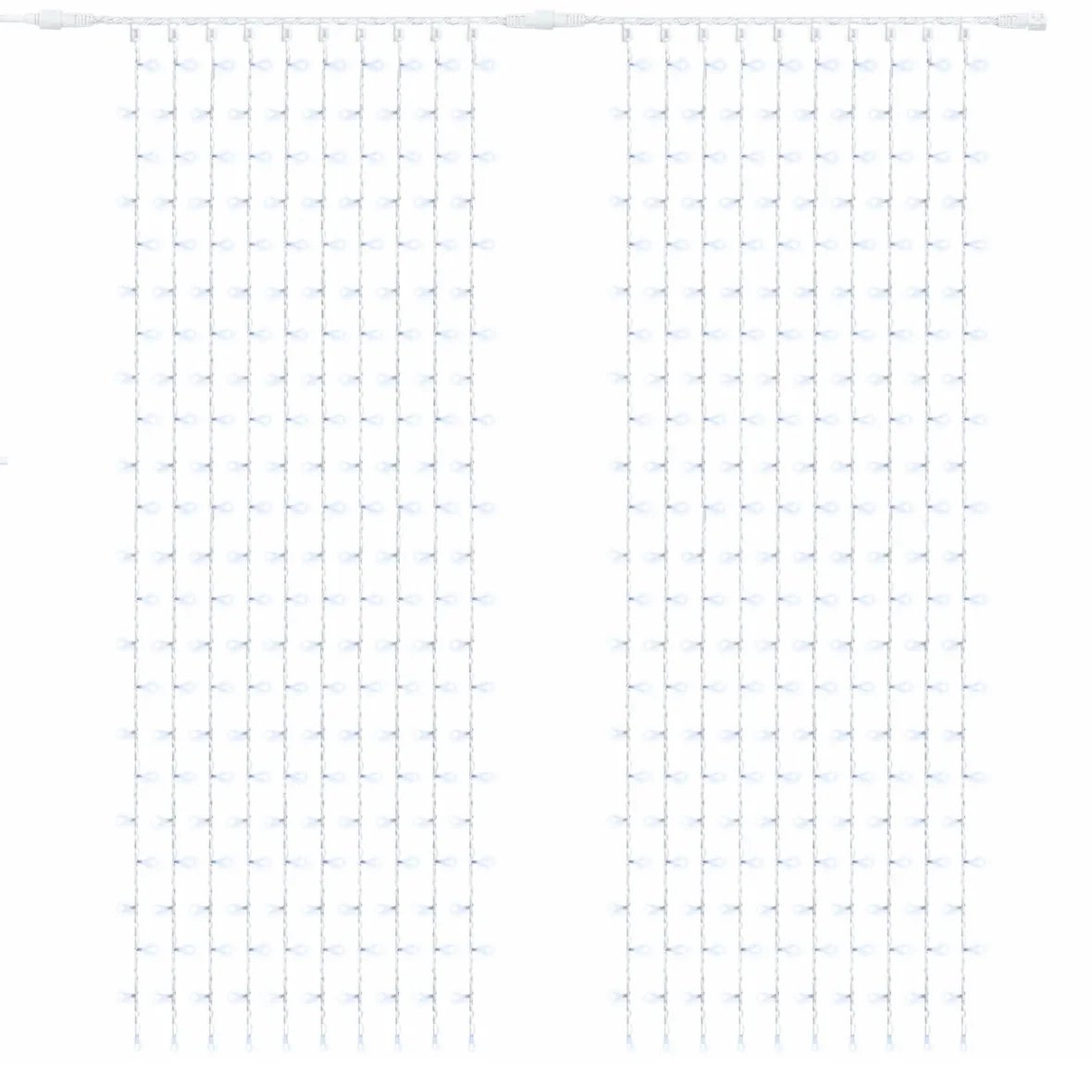 Easy Fix LED světelný závěs venkovní 200 × 300 cm, ledově bílá s FLASH, 600 diod, bílý kabel IP67, prodlužovací