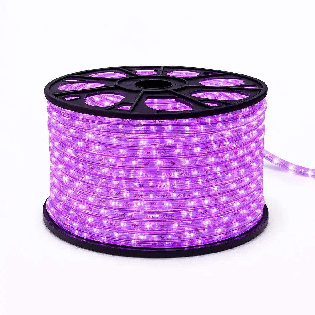 Easy Fix světelná LED hadice venkovní 50 m, růžová, 1500 diod, čirý kabel IP44, cívka