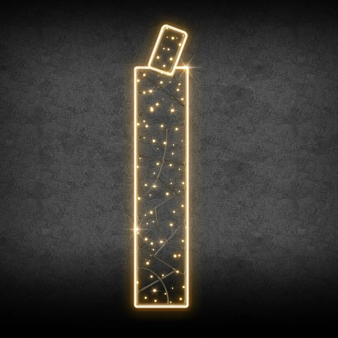 2D LED světelné písmeno Í, výška 150 cm, teple bílá