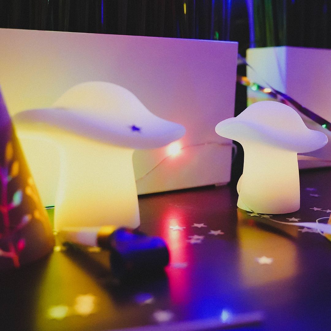 LED svíčka houby, bílá, sada 2 kusy, 8,5 a 9 cm