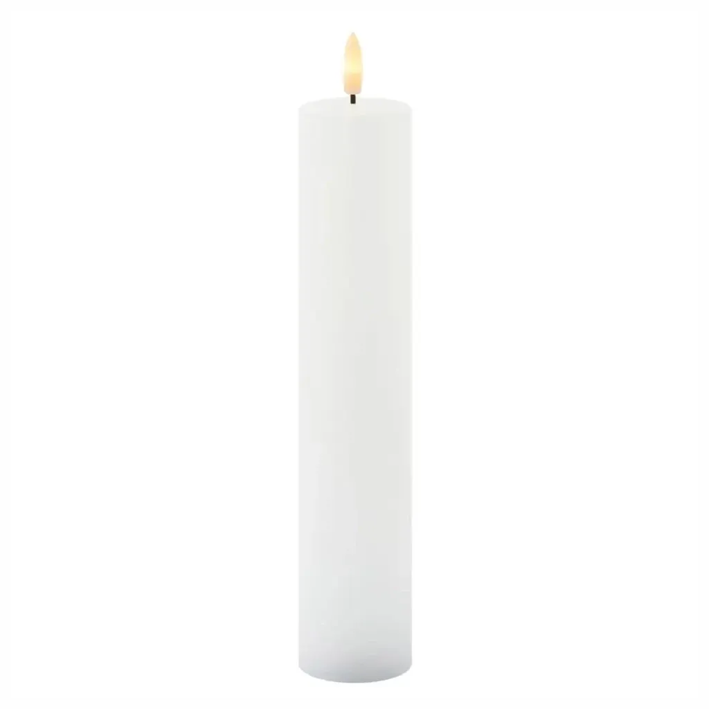 LED svíčka z pravého vosku Sille, 5 × 25 cm, bílá, dobíjecí