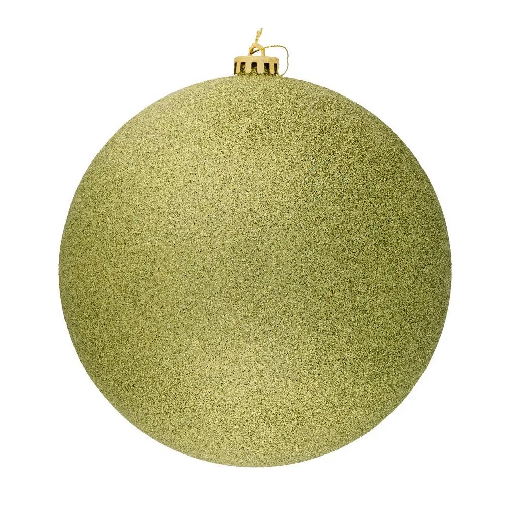 Velká vánoční ozdoba jablkově zelená glitter 30 cm plastová koule