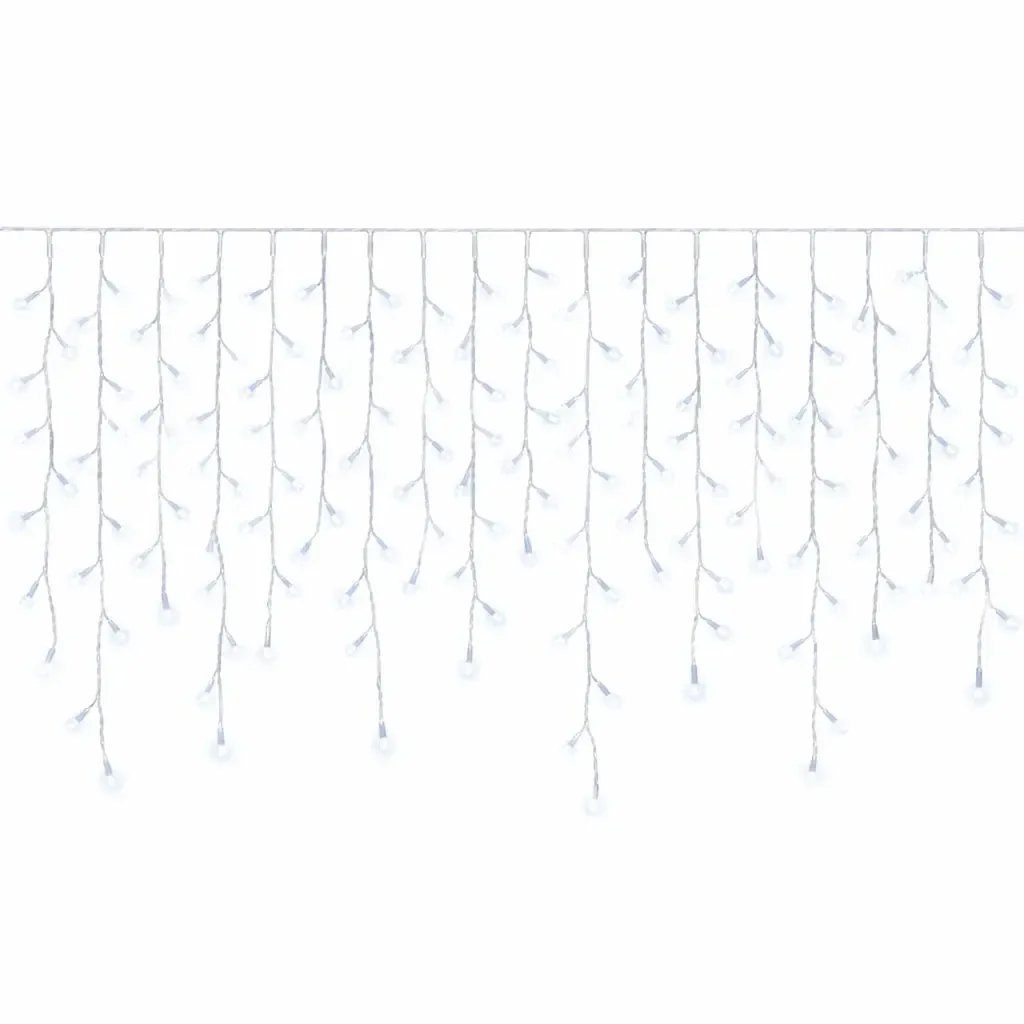 Easy Fix venkovní LED rampouchy světelné 300 × 90 cm, ledově bílá, 174 diod, bílý kabel IP67, prodlužovací