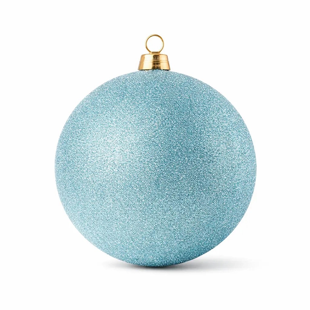 Velká vánoční ozdoba světle modrá glitter 30 cm plastová koule