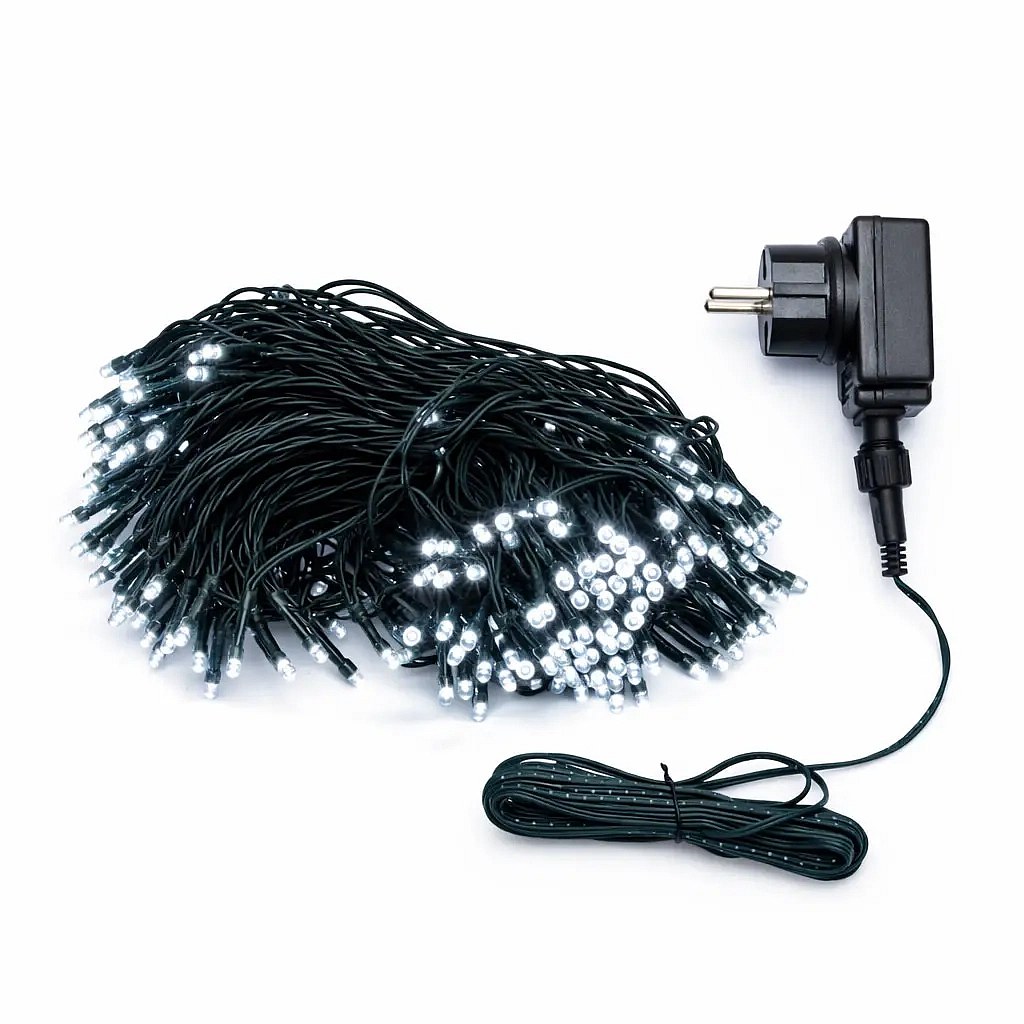 LED světelný řetěz ELSLN, 20 m, 100 ledově bílých diod, IP44, vč
