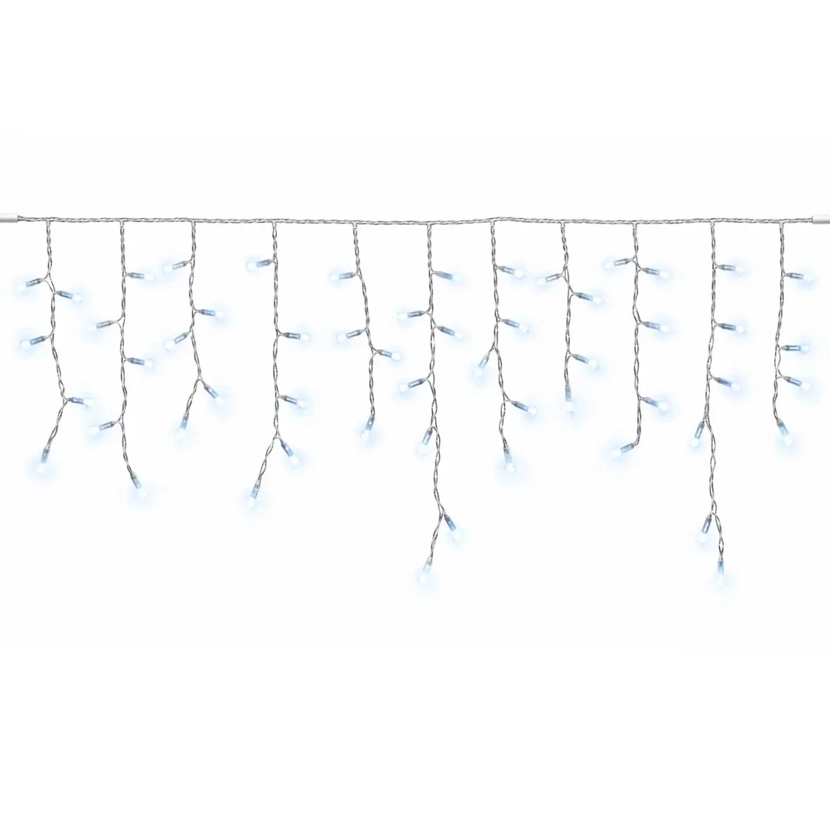 Easy Fix venkovní LED rampouchy světelné krápníky 300 × 50 cm, ledově bílá, 114 diod, čirý kabel