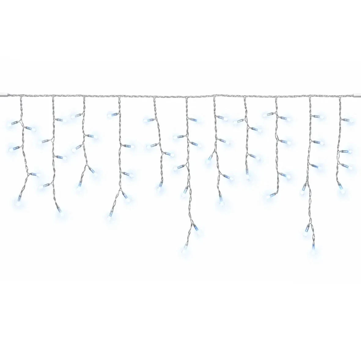 Easy Fix interiér LED rampouchy světelné krápníky 300 × 50 cm, ledová bílá, čirý kabel IP20, 144 diod