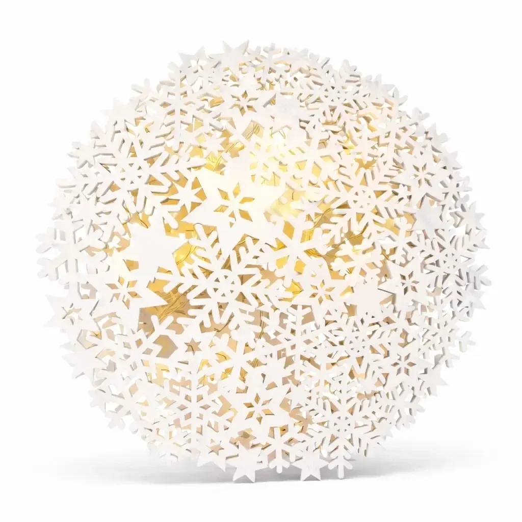 3D LED dřevěná dekorace vločka na baterie 26 × 29 × 3,2 cm, IP 20, AA, interiér, teple bílá